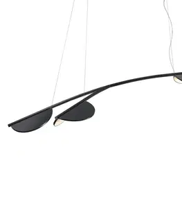 Závesné svietidlá FLOS FLOS Almendra Organická závesná lampa 3fl dlhá čierna