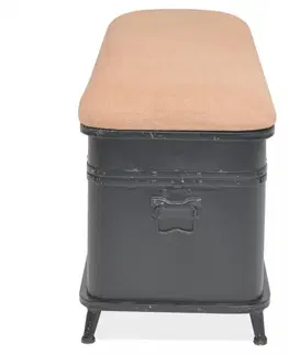 Lavice a stoličky Úložná lavice čierna / hnedá Dekrohome