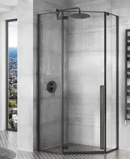Sprchovacie kúty REA - Sprchovací kút Diamond 80x80 čierny matný REA-K6900