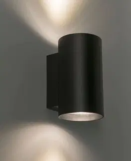 Nastenne lampy Moderné nástenné svietidlo čierne okrúhle 2-svetlo - Sandy