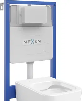 Kúpeľňa MEXEN/S - WC predstenová inštalačná sada Fenix Slim s misou WC Stella, biela 6103368XX00