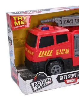 Hračky - dopravné stroje a traktory WIKY - Auto hasiči na zotrvačník s efektmi 30 cm