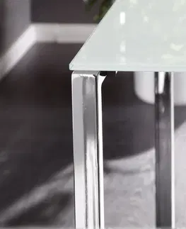 Pracovné stoly Písací stôl sklo Dekorhome Strieborná / čierna