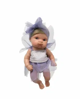 Hračky bábiky ANTONIO JUAN - 85210-1a Víla fialová s blond vláskami - realistická bábika bábätko s celovi