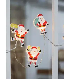 Vianočné osvetlenie  LED okenní řetěz Santa 6x LED přísavný 120cm 2x AA 1V251