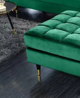 Dizajnové taburety LuxD Dizajnová taburetka Adan 80 cm smaragdovo-zelený zamat