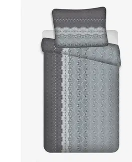 Obliečky Jerry Fabrics Krepové obliečky Ekinoks sivá, 140 x 200 cm, 70 x 90 cm