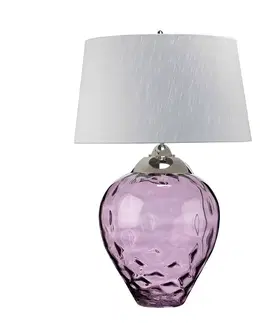 Stolové lampy Quintiesse Stolná lampa Samara, Ø 51 cm, ružová, látka, sklo, 2 svetlá