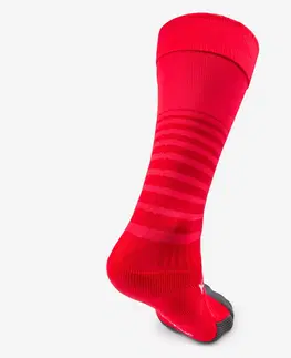 ponožky Detské futbalové vrúbkované štulpne F500 ružové reflexné