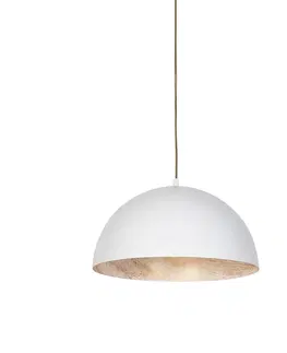 Zavesne lampy Industriálne závesné svietidlo biele so zlatou 35 cm - Magna Eco