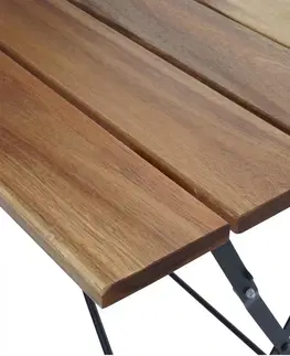 Záhradné stoly Skladací záhradný stôl Dekorhome Prírodné drevo