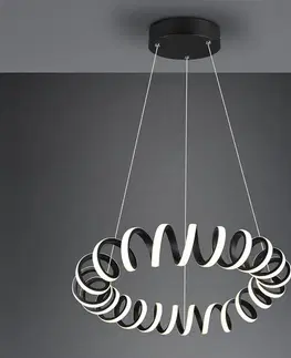 Závesné svietidlá Trio Lighting Závesné LED svietidlo Curl, SwitchDim, čierne