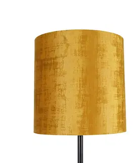 Stojace lampy Klasická stojaca lampa čierny odtieň zlatá 40 cm - Simplo