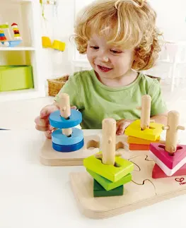 Drevené hračky Hape Kreatívne drevené puzzle, 19,7 x 11,6 x 19,7 cm