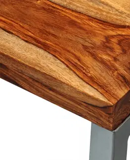 Konferenčné stolíky Konferenčný stolík masívne drevo/kov Dekorhome Sheesham