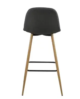 Barové stoličky Dkton Dizajnová barová stolička Nayeli, šedá a prírodná