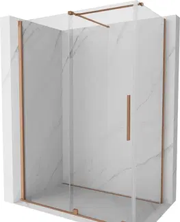 Sprchovacie kúty MEXEN/S - Velár sprchovací kút 150 x 90, transparent, kartáčovaná meď 871-150-090-01-65
