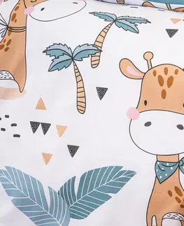 Obliečky 4Home Detské bavlnené obliečky do postieľky Little giraffe, 100 x 135 cm, 40 x 60 cm