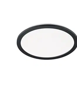 Stropne svietidla Stropné svietidlo okrúhle čierne 40 cm vrátane LED 3 stupne stmievateľné IP44 - svetelné