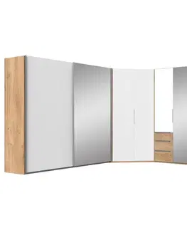 Šatníkové skrine s posuvnými dverami Skriňa s posuvnými dverami Level 36 C, Biele Sklo/dub