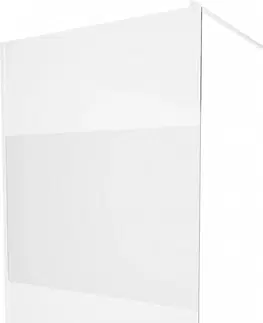 Sprchové dvere MEXEN/S - KIOTO Sprchová zástena WALK-IN 70 x 200, transparent/dekor 8 mm, biela 800-070-101-20-35