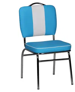 Stoličky do jedálne Retro stolička Elivis Modrá/biela