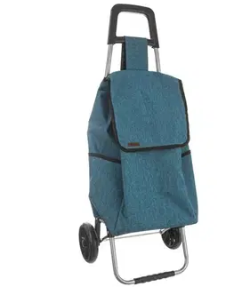 Nákupné tašky a košíky Orion Nákupná taška na kolieskach Štýl petrolejová, 30 x 22 x 53 cm