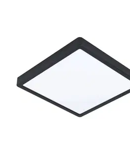 Stropné svietidlá EGLO Stropné LED svetlo Fueva 5 IP20 čierna 28,5x28,5cm