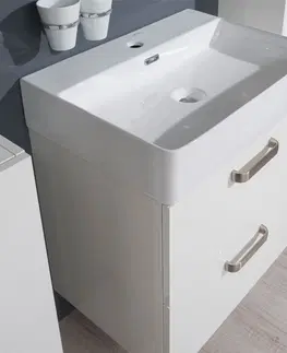 Kúpeľňový nábytok MEREO - Leny, kúpeľňová skrinka s keramickým umývadlom 60 cm, biela CN811