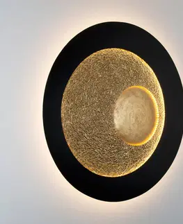 Nástenné svietidlá Holländer Nástenné svietidlo Urano LED, hnedo-čierno-zlaté, Ø 120 cm, železo