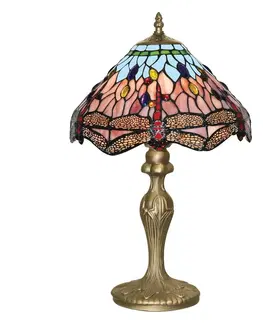 Stolové lampy Searchlight Stolná lampa Dragonfly v štýle Tiffany