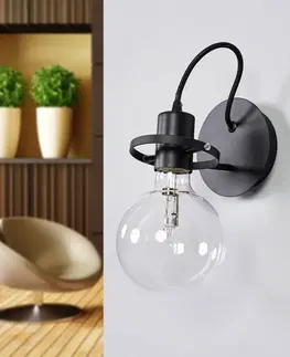 Nástenné svietidlá Ideallux Dizajnová nástenná lampa Rádio v čiernej farbe