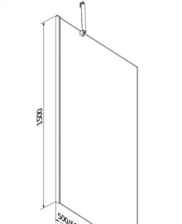 Sprchové dvere MEXEN/S - Cubik obdĺžniková vaňa 150 x 70 cm s panelom + vaňová zástena 80 cm, čierna vzor 550315070X9508007077