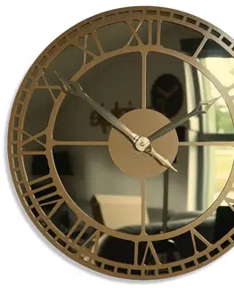 Hodiny Nástenné kovové hodiny Loft Flexistyle z21a, 50cm zlatá