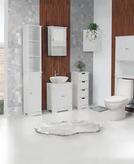 Kúpeľňový nábytok Skrinka nad WC, biela, ATENE TYP 5