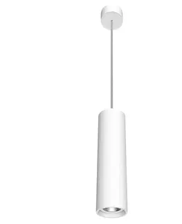 Závesné svietidlá LTS LED závesné svietidlo Fuzzy Ø8cm 15W 830 biela s povrchovou montážou