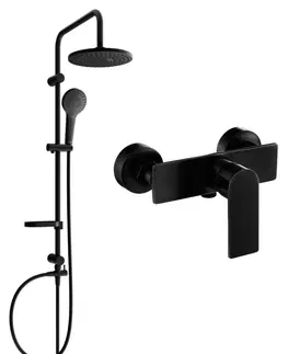 Sprchy a sprchové panely MEXEN/S - Erik sprchový stĺp vrátane sprchovej batérie Alfa, čierna 745740205-70