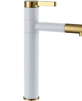 Kúpeľňové batérie REA - Vysoká umývadlová batéria na dosku Smart bílozlatá REA-B8400