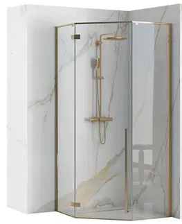 Sprchovacie kúty REA - Sprchovací kút DIAMOND 100x100 zlatá REA-K6616