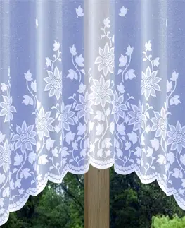 Záclony Hotová záclona alebo balkónový komplet, FLORO, biela 300 x 150 cm