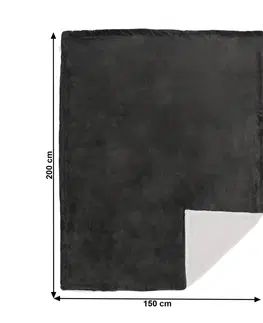 Deky Obojstranná baránková deka, sivohnedá taupe/biela, 150x200cm, ABELE