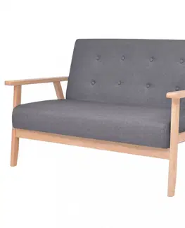 Pohovky a gauče Dvojmiestna sedačka textil / drevo Dekorhome Tmavosivá
