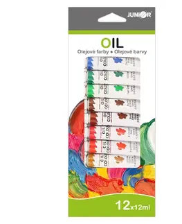 Hračky JUNIOR - Farby olejové 12 ml - sada 12 ks