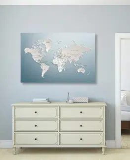 Obrazy na korku Obraz na korku mapa sveta v originálnom prevedení