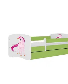 Jednolôžkové postele Detská Posteľ. Babydreams+Sz+M Zelená 80x160 Jednorožec