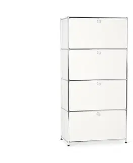 Cabinets & Storage Kovová vysoká skrinka »CN3« so 4 výklopnými priehradkami, biela