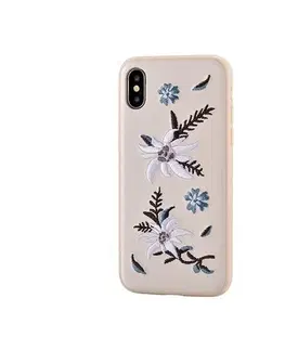 Puzdrá na mobilné telefóny Zadný kryt Devia Flower Embroidery pre iPhone X/XS, ružová DEV-305702