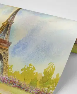 Samolepiace tapety Samolepiaca tapeta Eiffelova veža v pastelových farbách