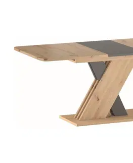 Jedálenské stoly WORODA, rozkladací jedálenský stôl, dub Wotan / biela