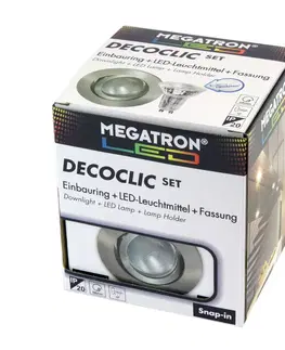 Vysokonapäťové zapustené svietidlá 230 V MEGATRON Zapustené LED svetlo Decoclic Set GU10 4,5W železo
